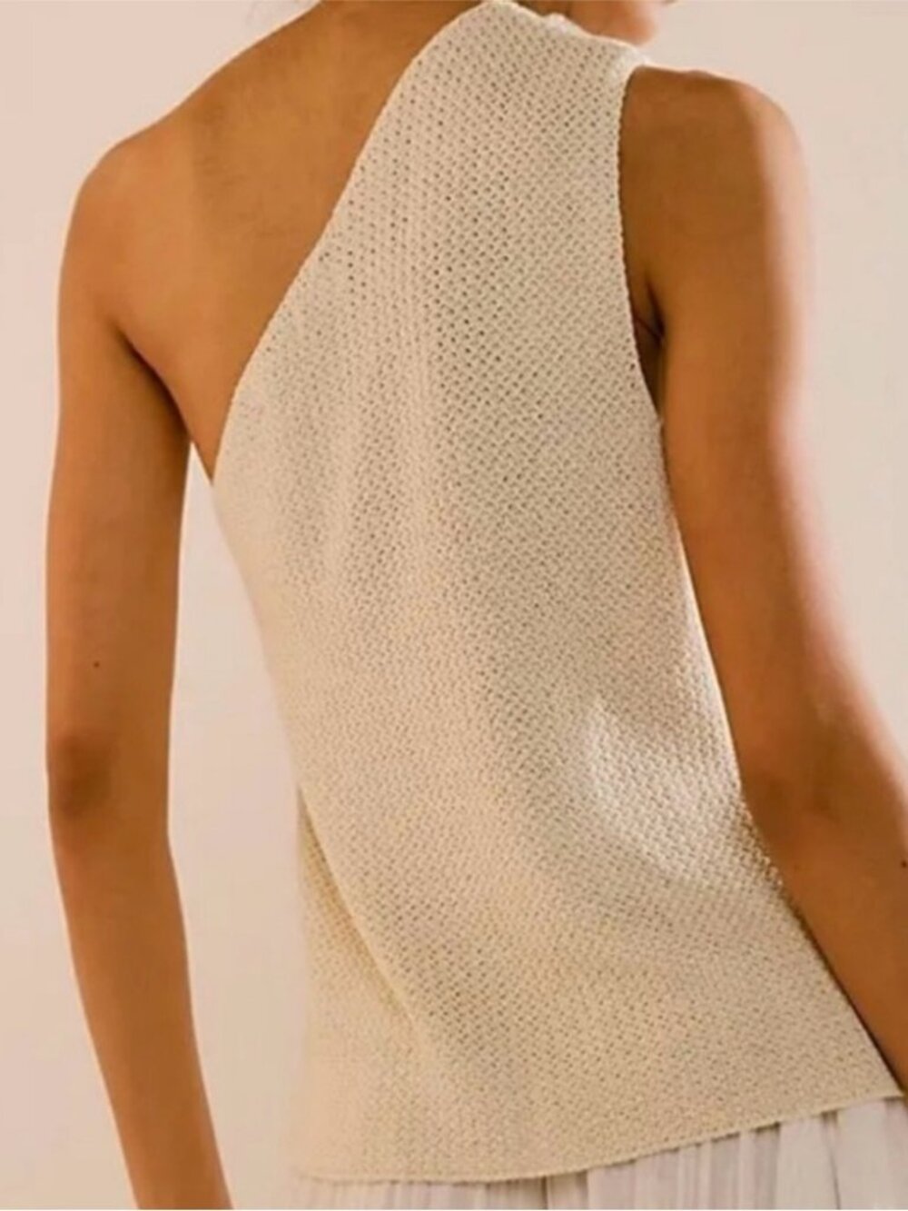 Free People Condado One Shoulder Sweater Tank Cream Size XS